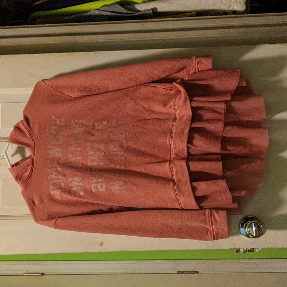 Pink "Homework on my mind but Pizza in my heart" Hoodie Shirt
